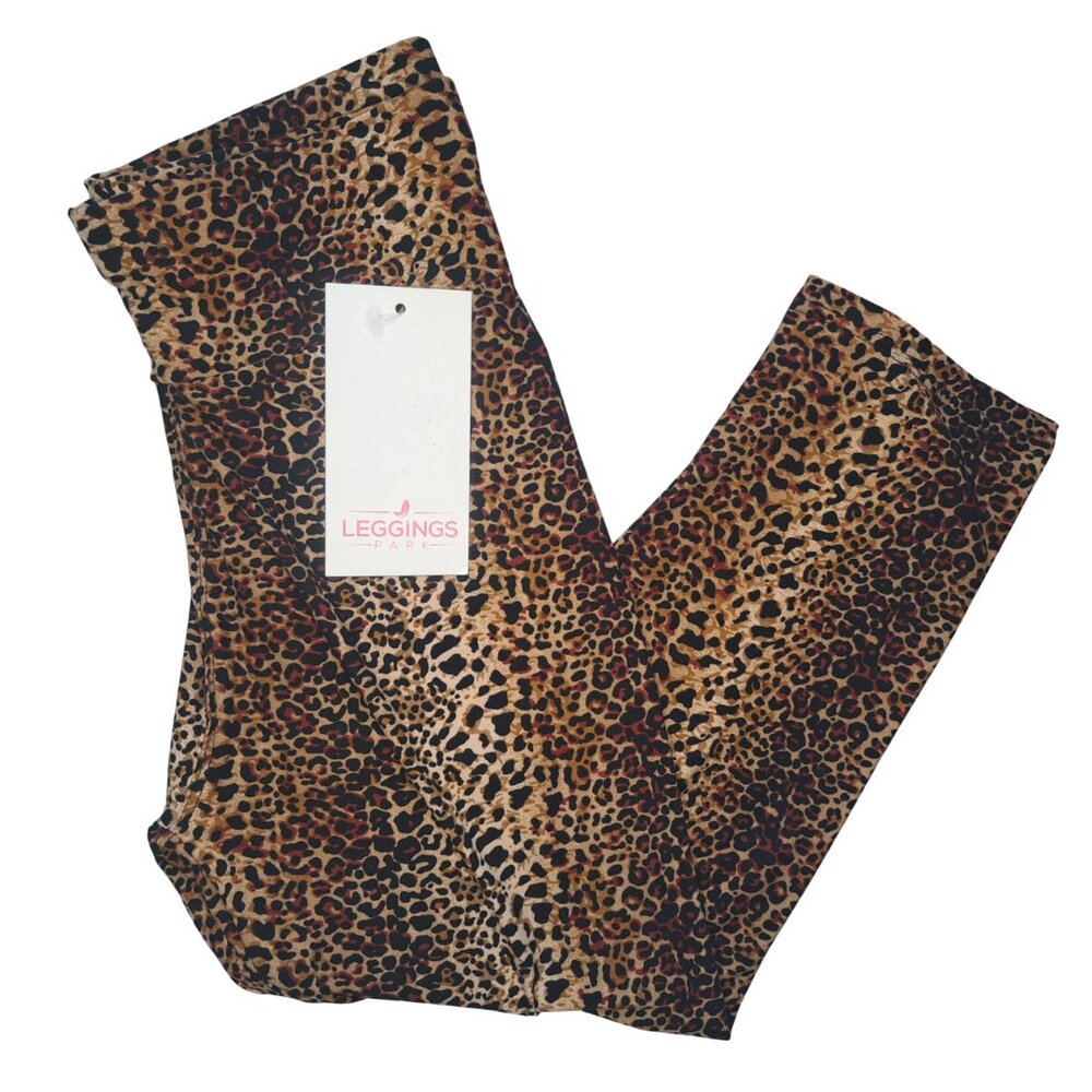 NEW Leggings Park Leopard Print Capri Leggings Size S/M/L
